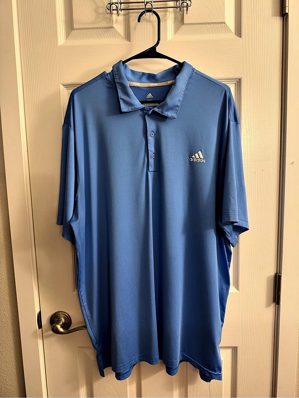Adidas Golf Men’s 2XL Blue Performance Polo Shirt Stretch Short Sleev18